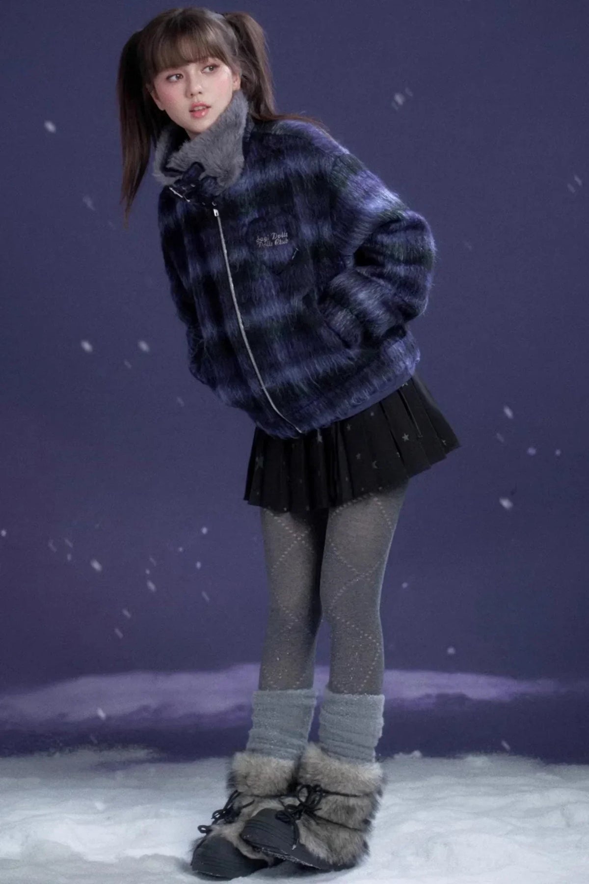 Plaid Woolen Winter Coat
