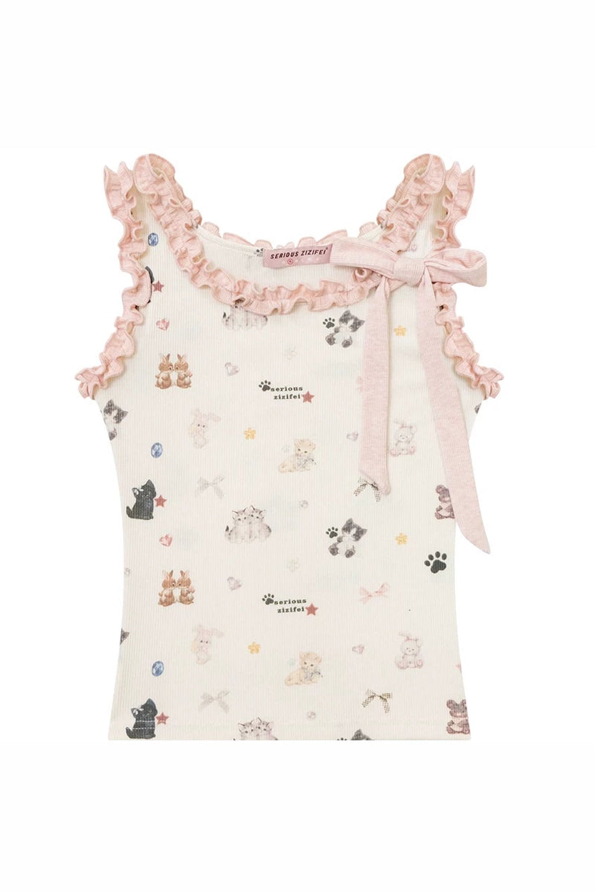 Playful Apricot Ruffled Camisole