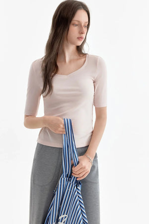 Playful Heart-Neck Printed T-Shirt