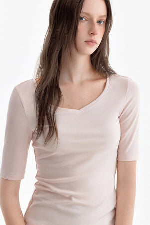 Playful Heart-Neck Printed T-Shirt