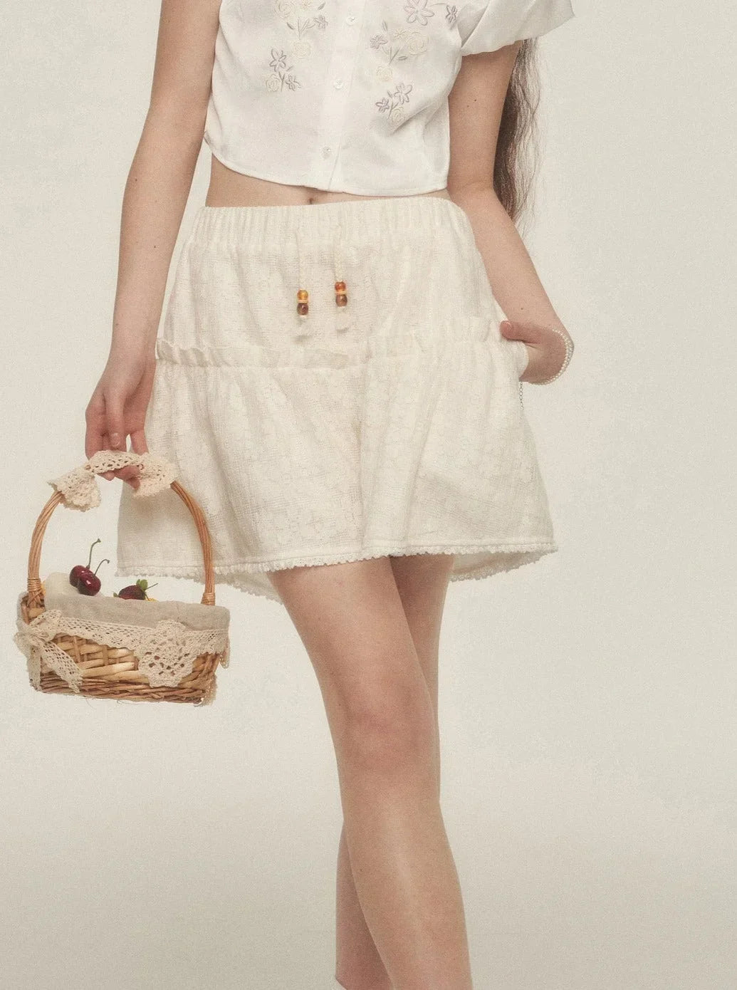 Playful Lace Hakama Shorts