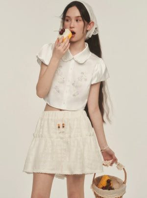 Playful Lace Hakama Shorts