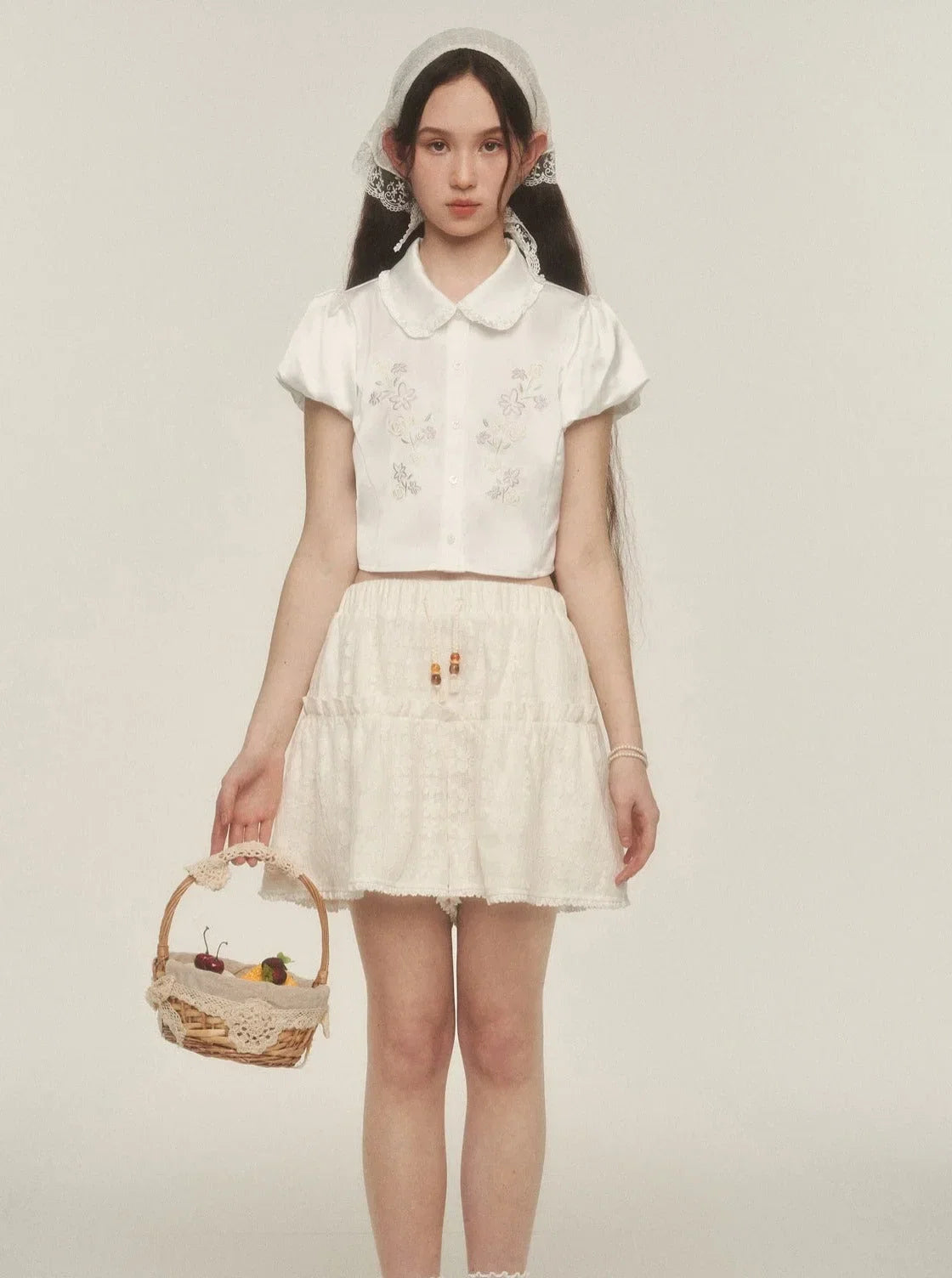 Playful Lace Hakama Shorts
