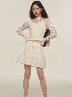 Playful Lace Hakama Shorts