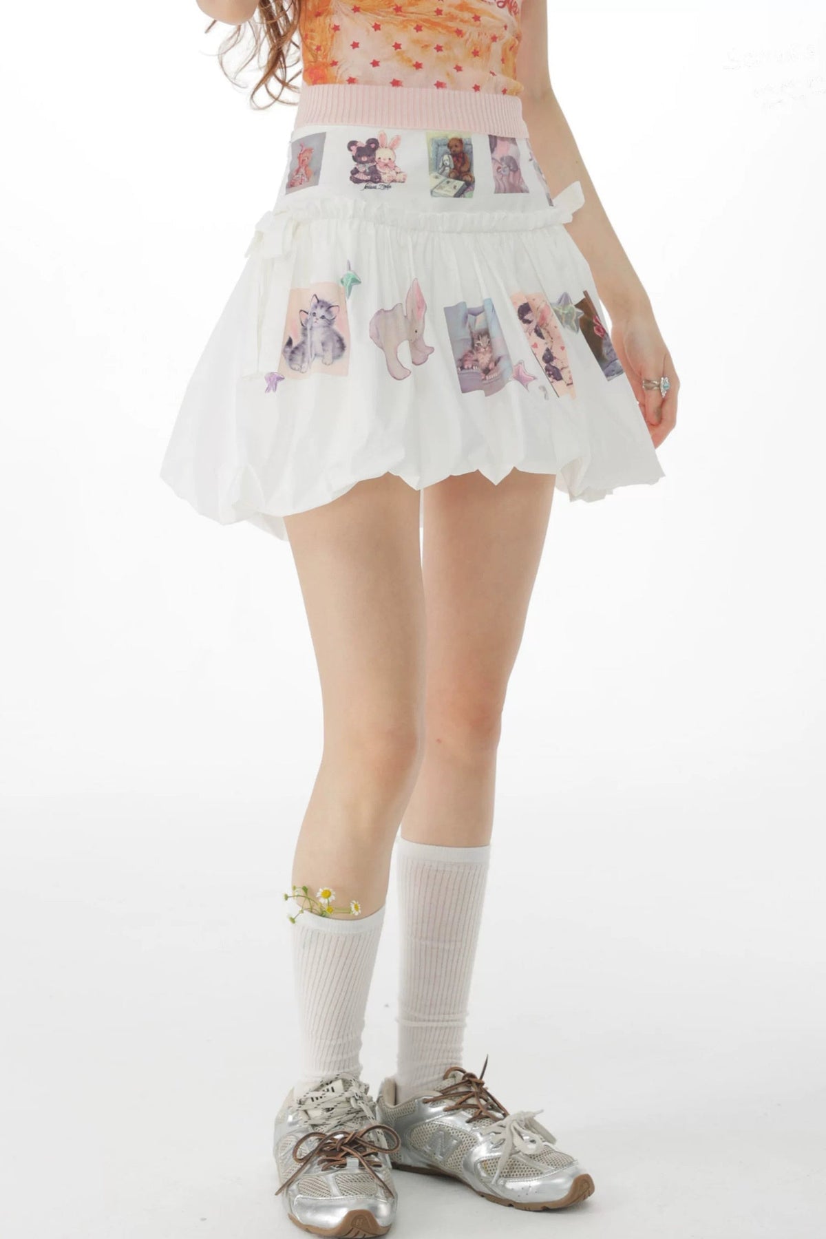 Playful Print High-Waisted Skirt