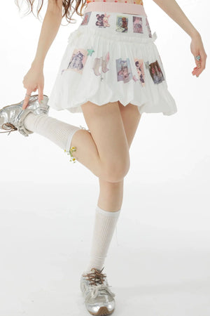 Playful Print High-Waisted Skirt