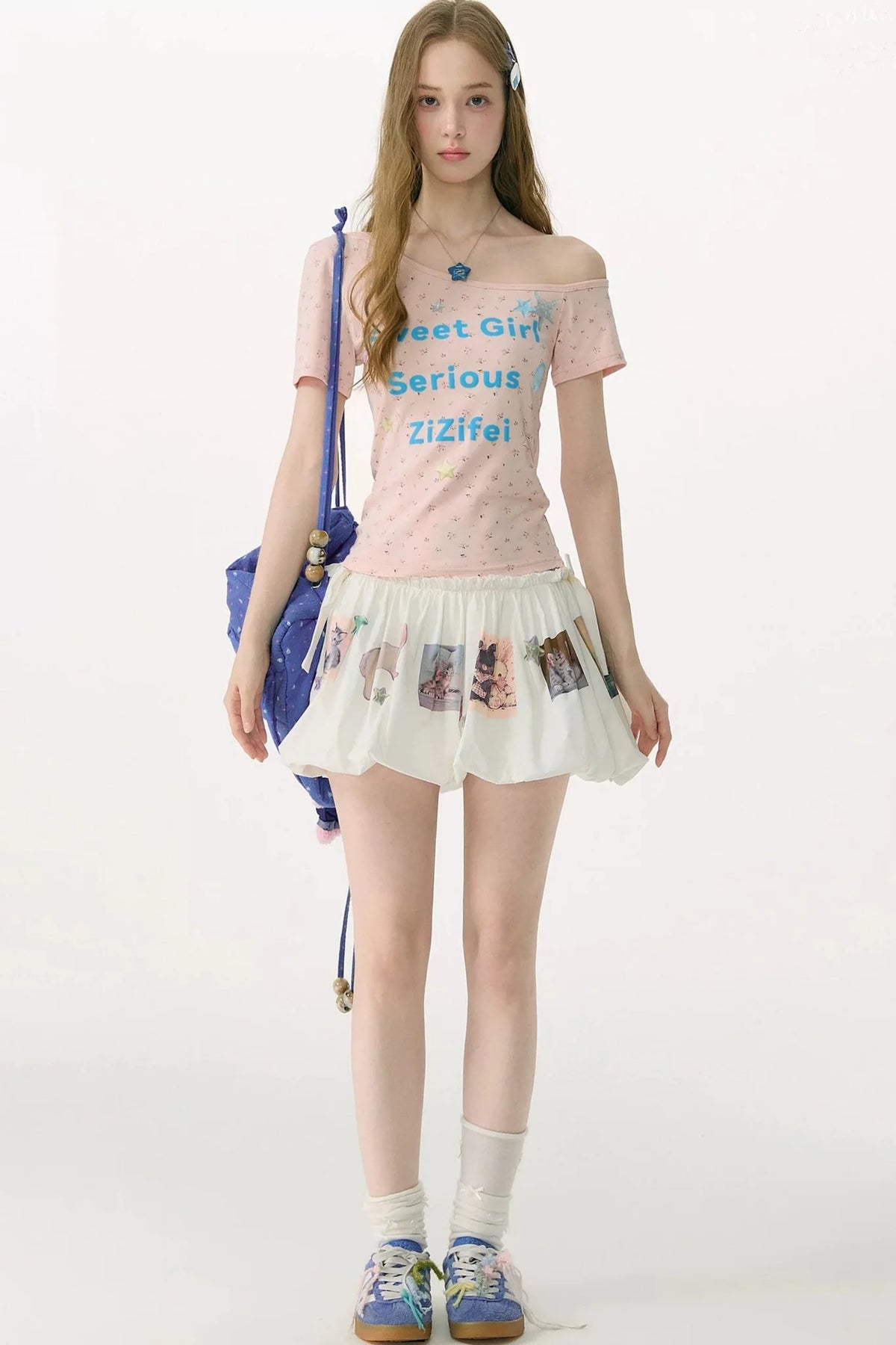 Playful Print High-Waisted Skirt