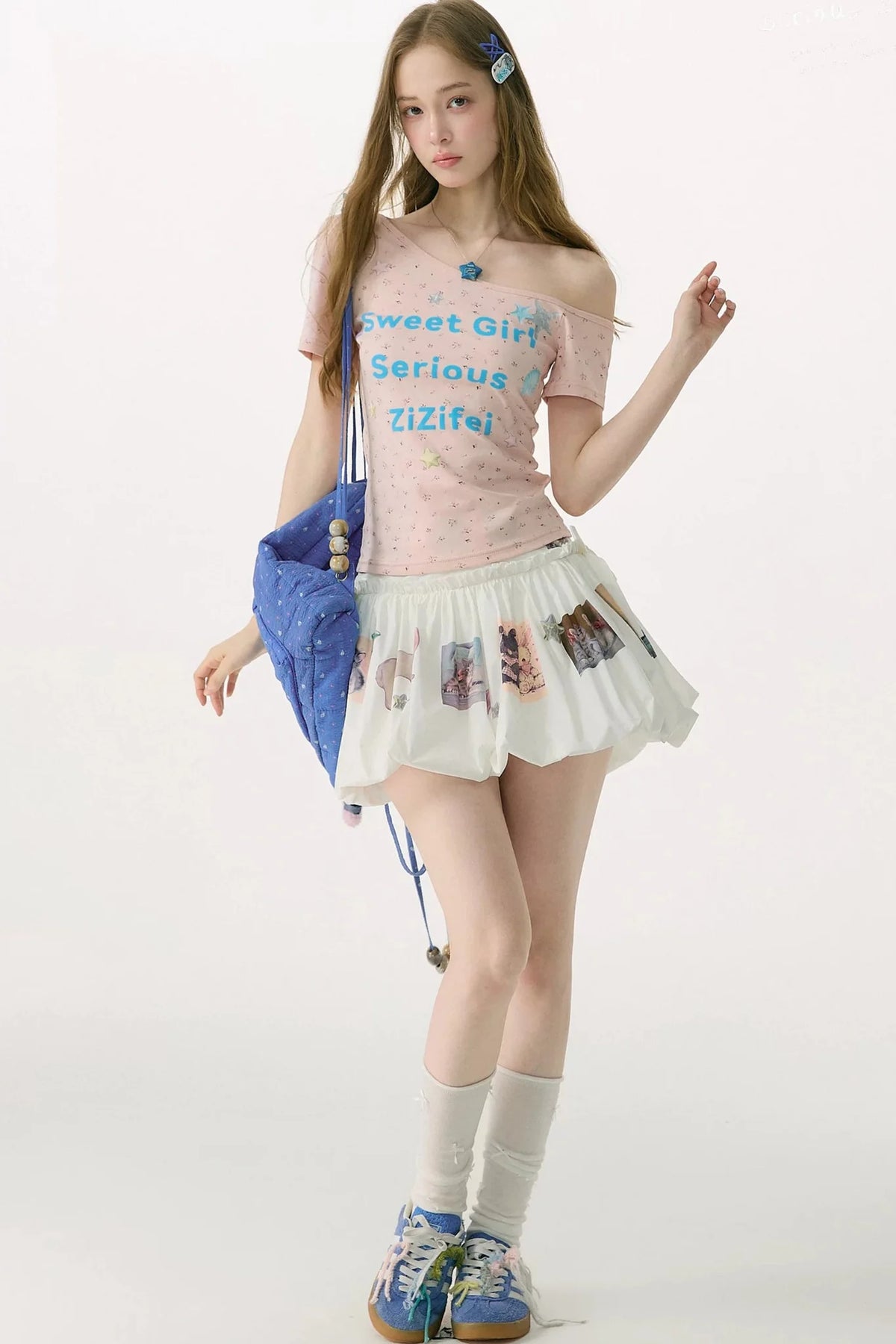 Playful Print High-Waisted Skirt