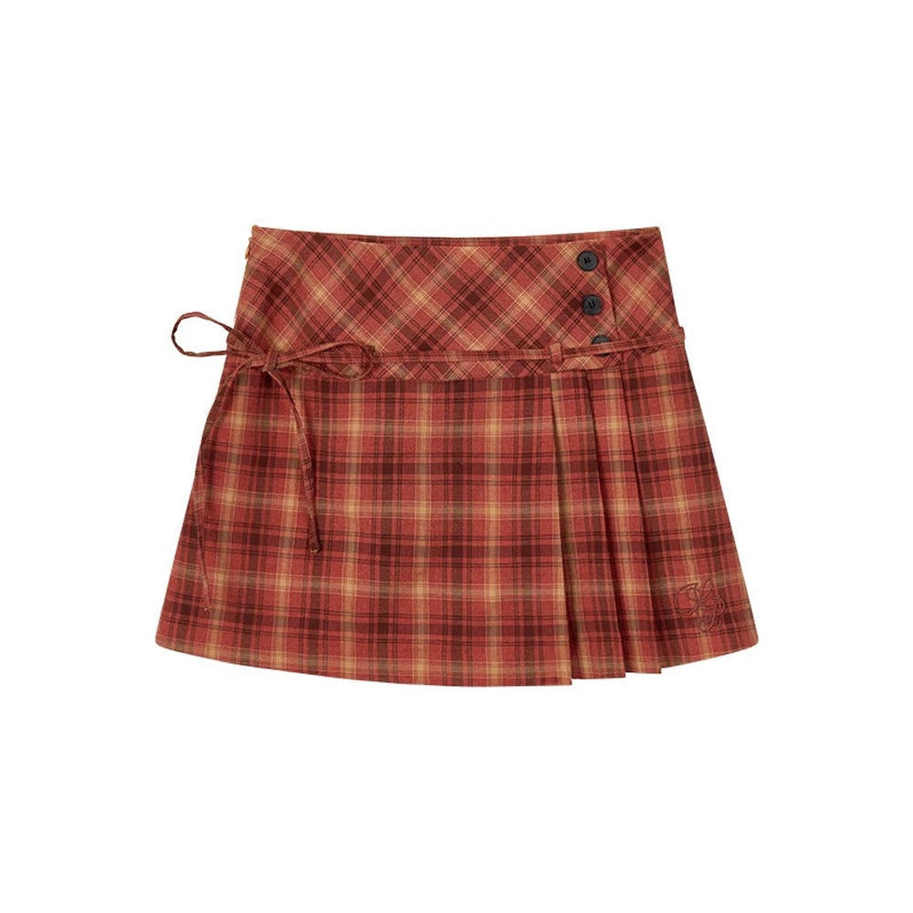 Pleated Bow-Tie Skirt
