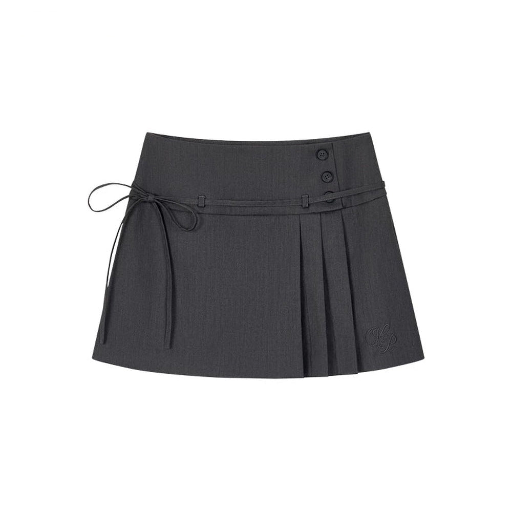 Pleated Bow-Tie Skirt