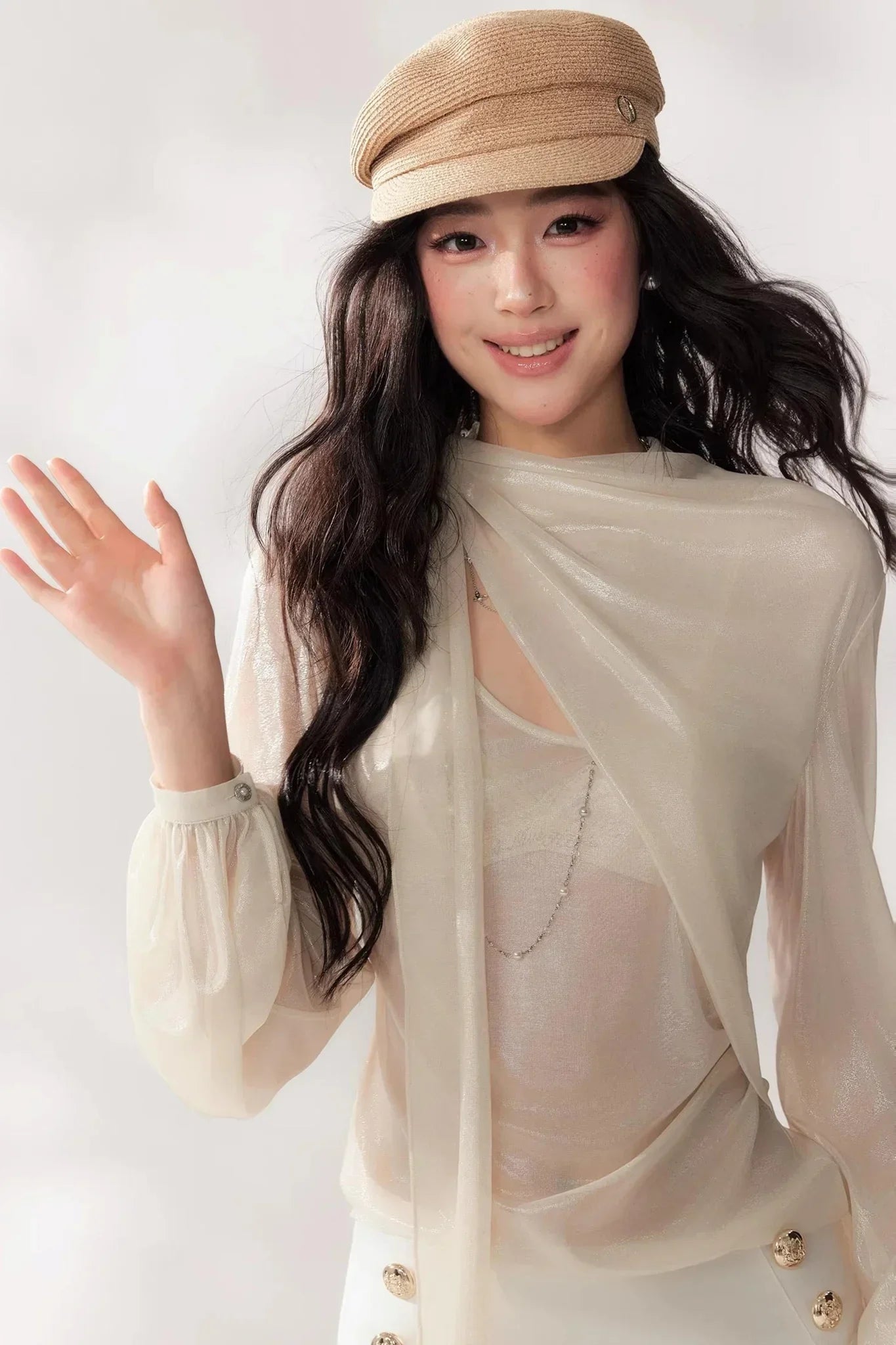 Pleated Chiffon Blouse