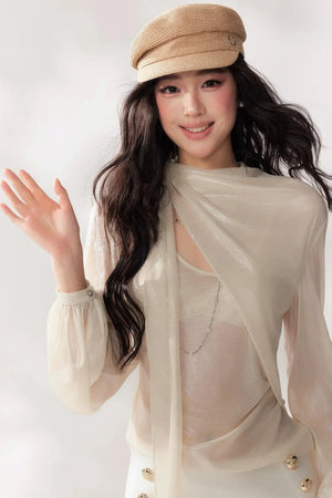 Pleated Chiffon Blouse