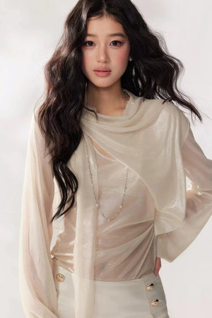 Pleated Chiffon Blouse