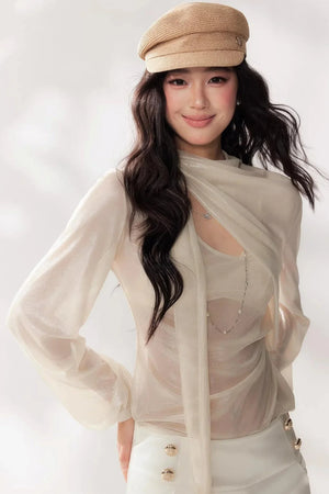 Pleated Chiffon Blouse