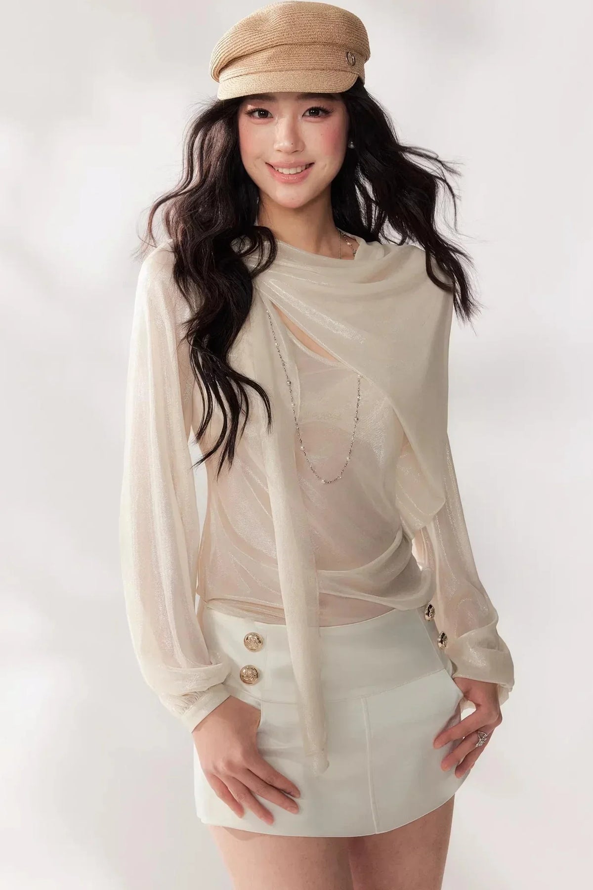 Pleated Chiffon Blouse