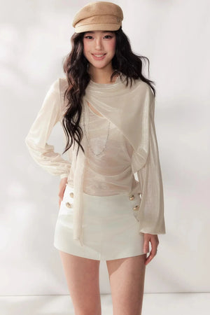 Pleated Chiffon Blouse