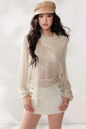 Pleated Chiffon Blouse