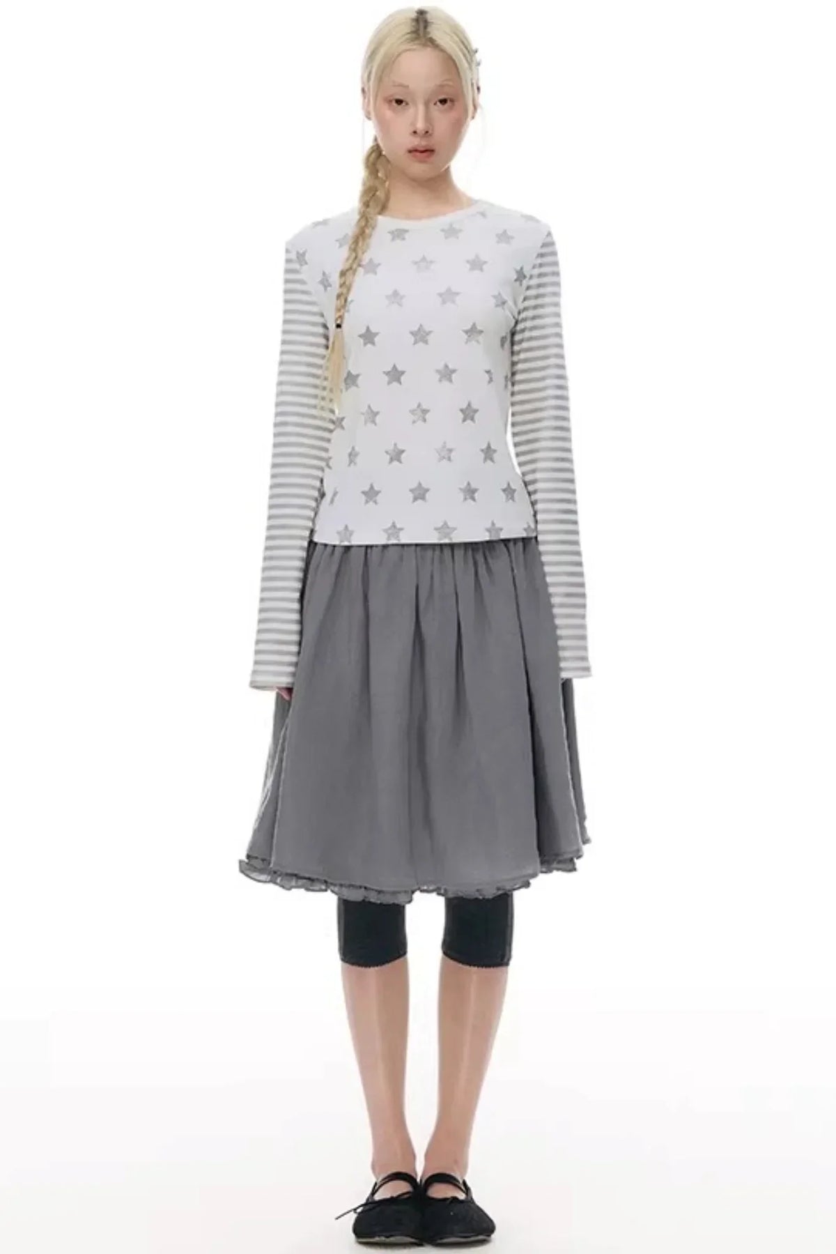 Pleated Cropped Skirt Set-Up