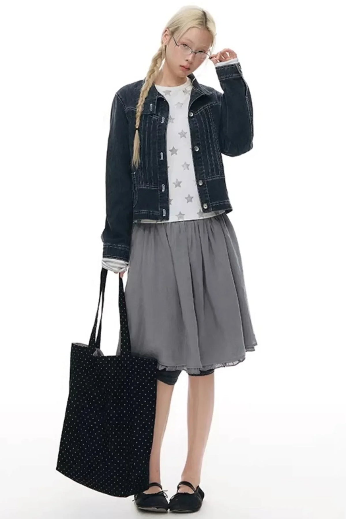 Pleated Cropped Skirt Set-Up