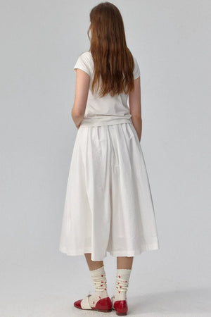 Pleated Cropped Wide-Leg Pants
