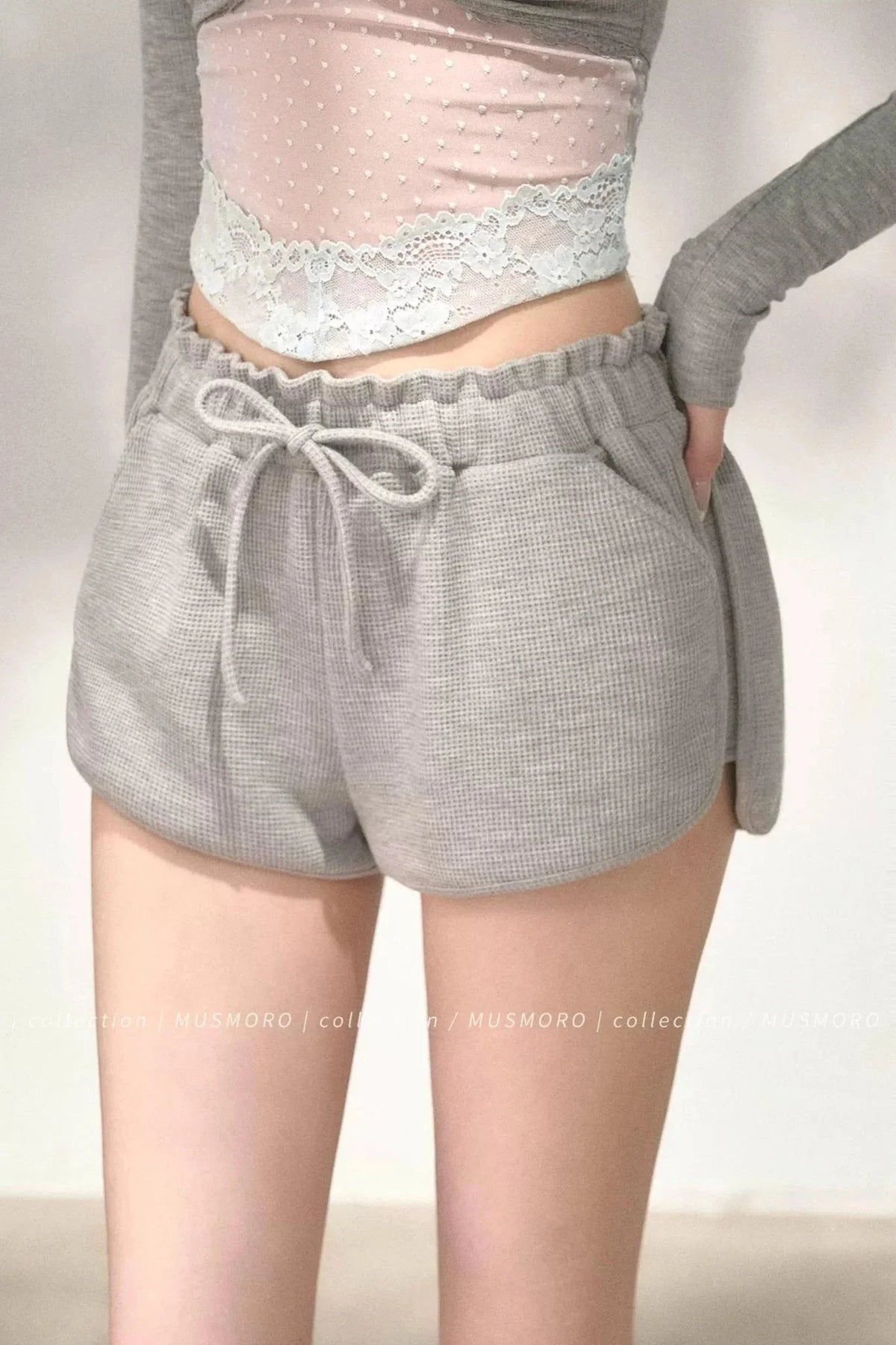 Pleated Floral Wide-Leg Shorts