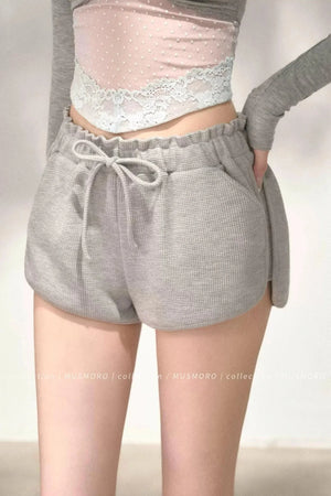 Pleated Floral Wide-Leg Shorts