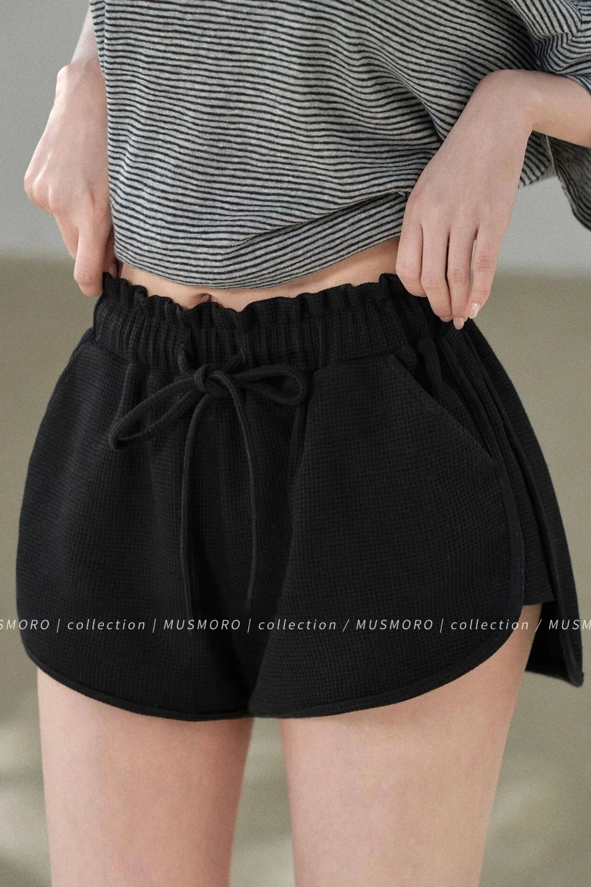 Pleated Floral Wide-Leg Shorts