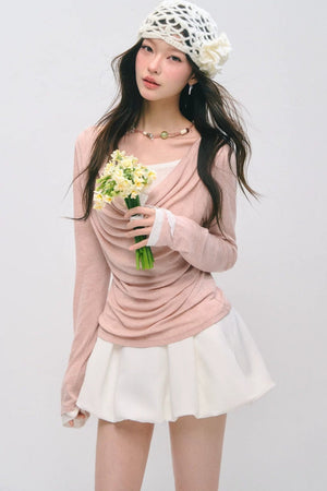 Pleated Flower Bud Skirt