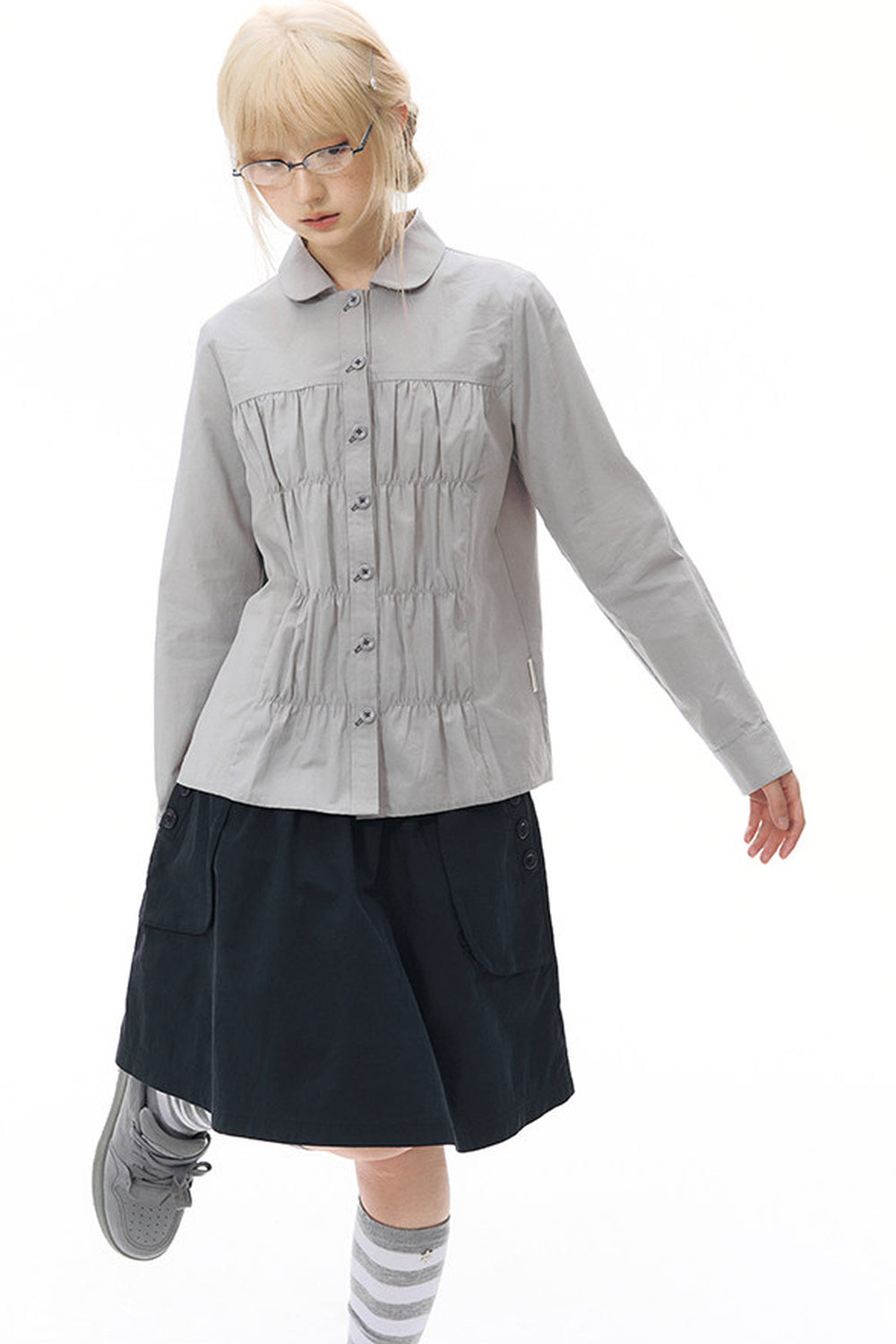 Pleated Front Shirt