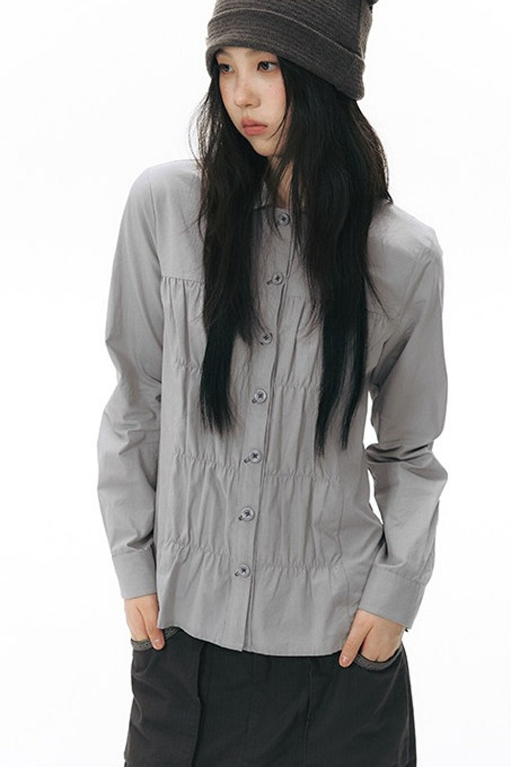 Pleated Front Shirt