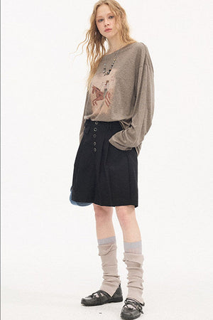 Pleated Gray Shorts