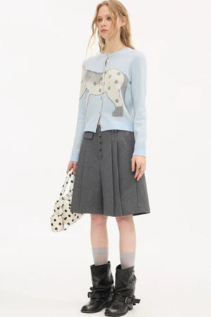 Pleated Gray Shorts