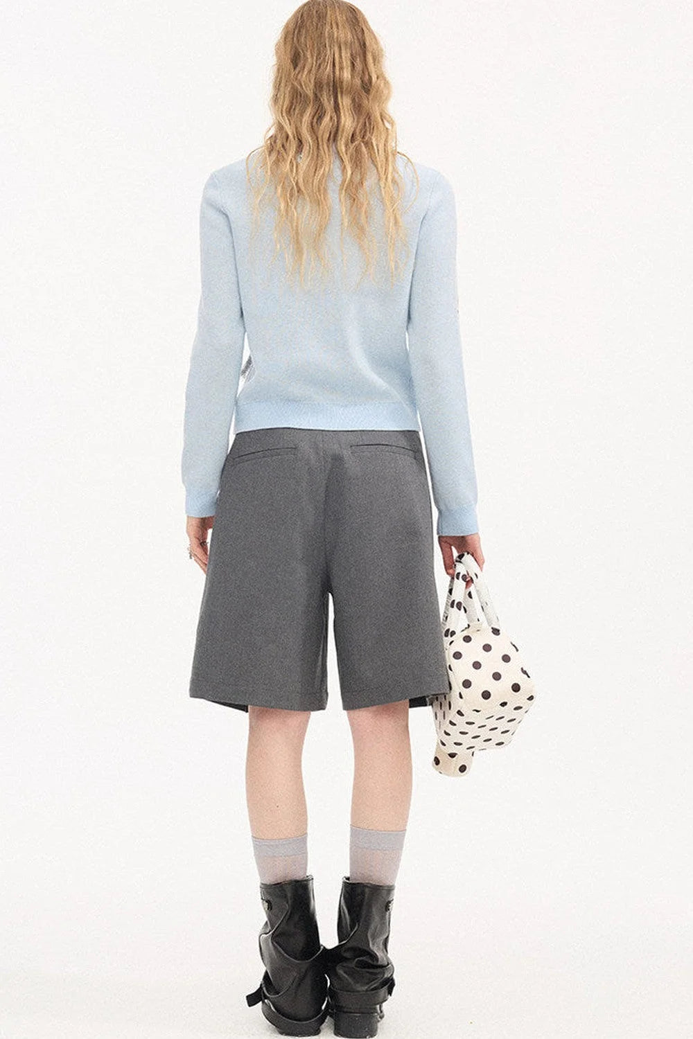 Pleated Gray Shorts