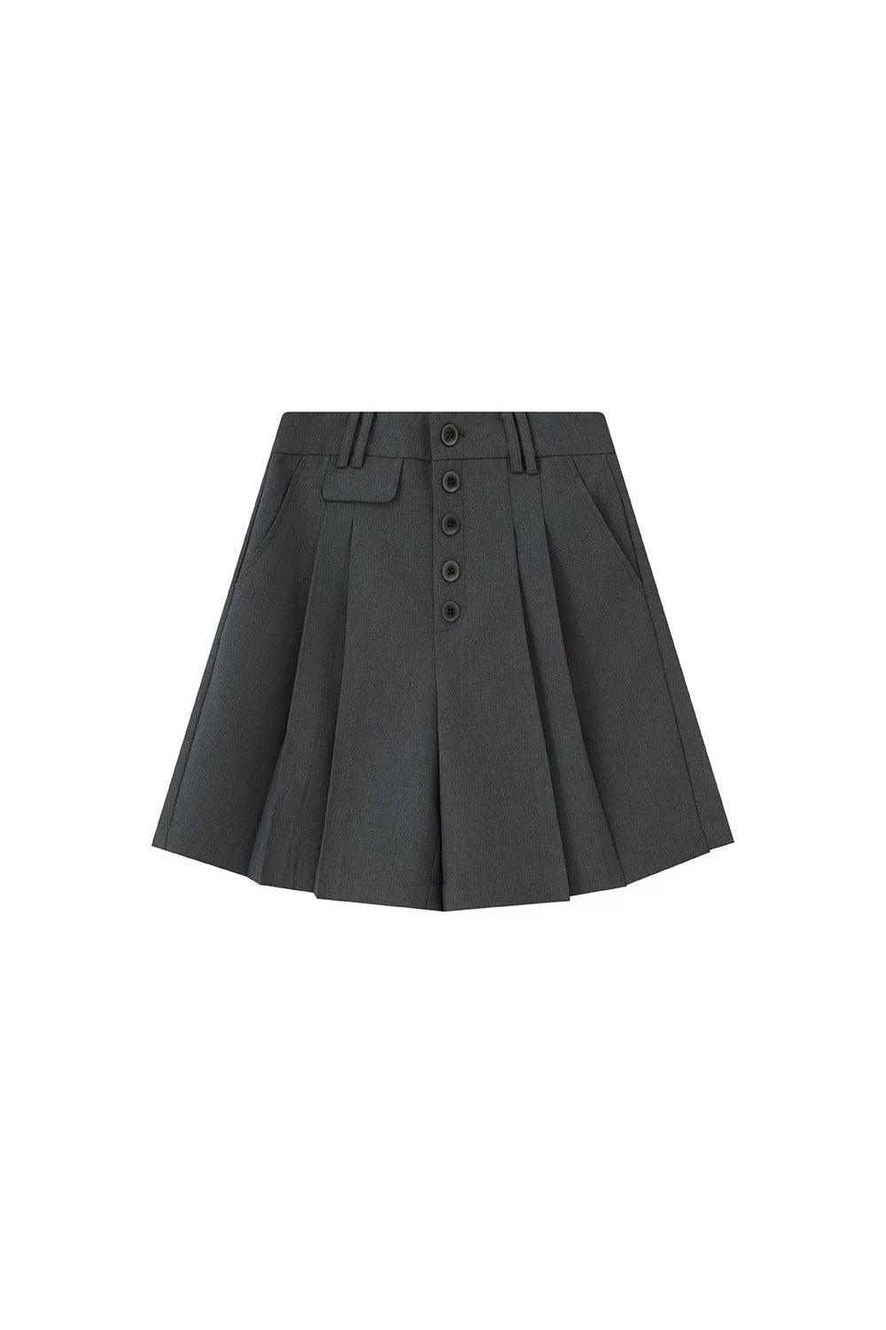 Pleated Gray Shorts