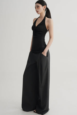 Pleated Halter Neck Top