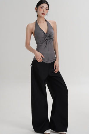 Pleated Halter Neck Top