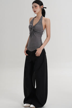 Pleated Halter Neck Top