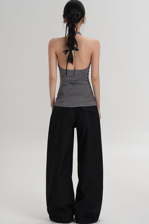 Pleated Halter Neck Top