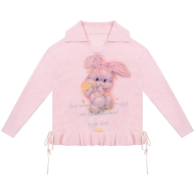 Pleated Hem Drawstring Sweater