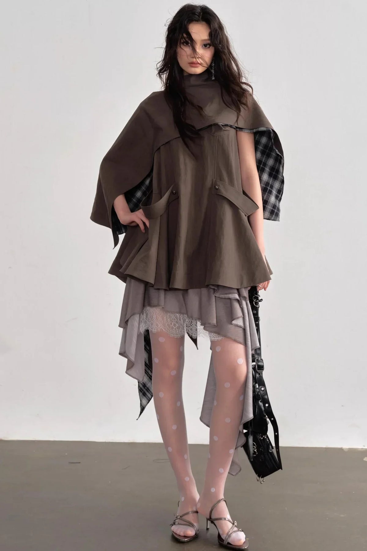 Pleated Linen Lace Skirt