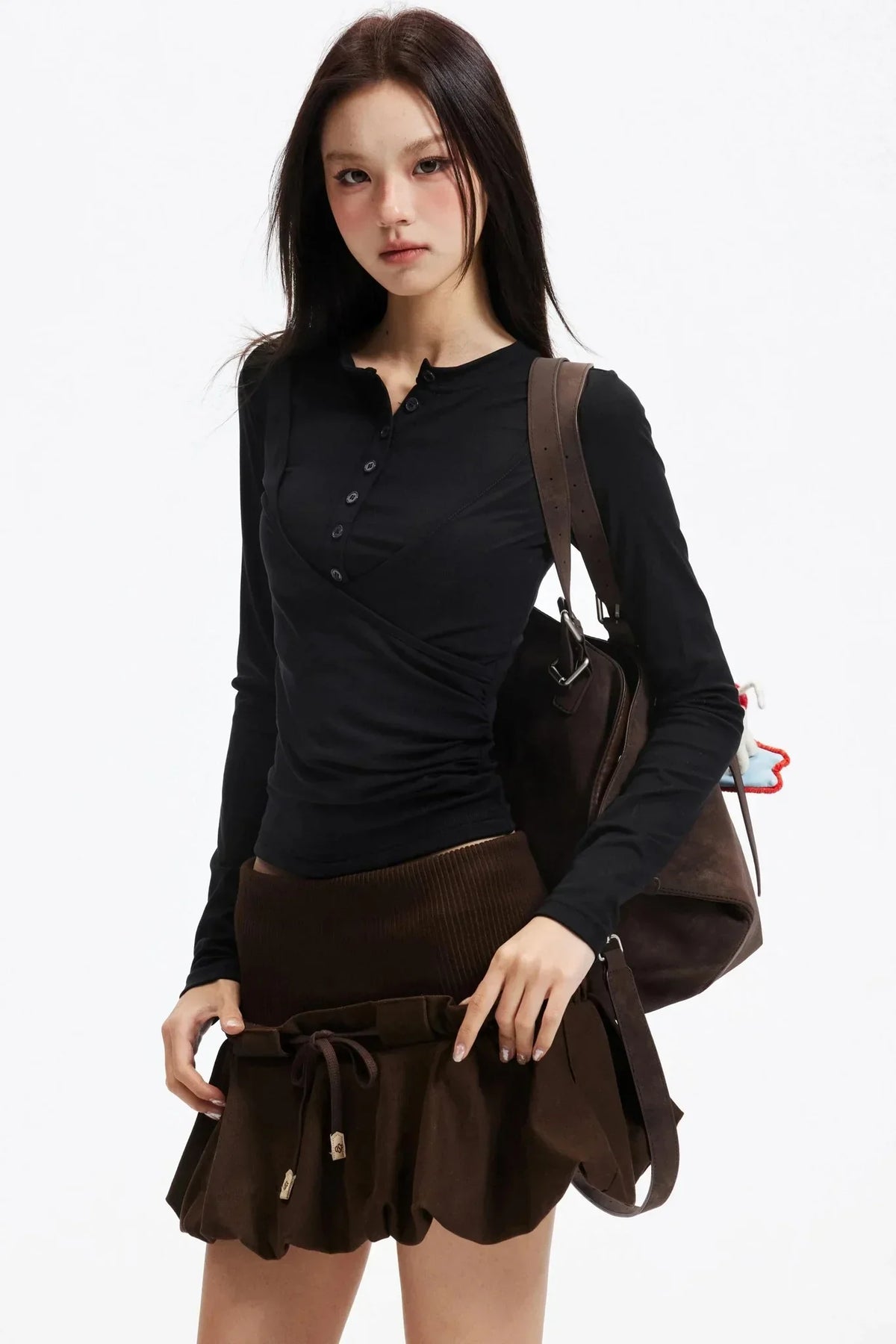 Pleated Lyocell Knitted Top