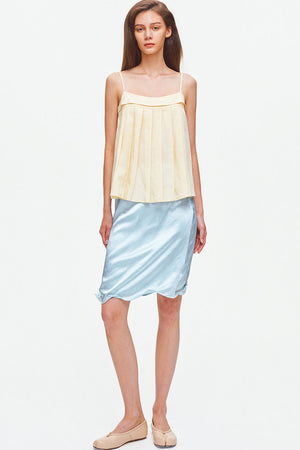 Pleated Lyocell Linen Camisole