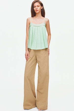 Pleated Lyocell Linen Camisole