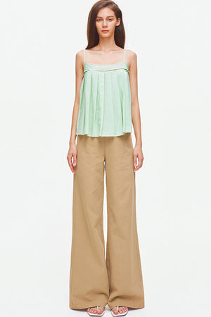 Pleated Lyocell Linen Camisole
