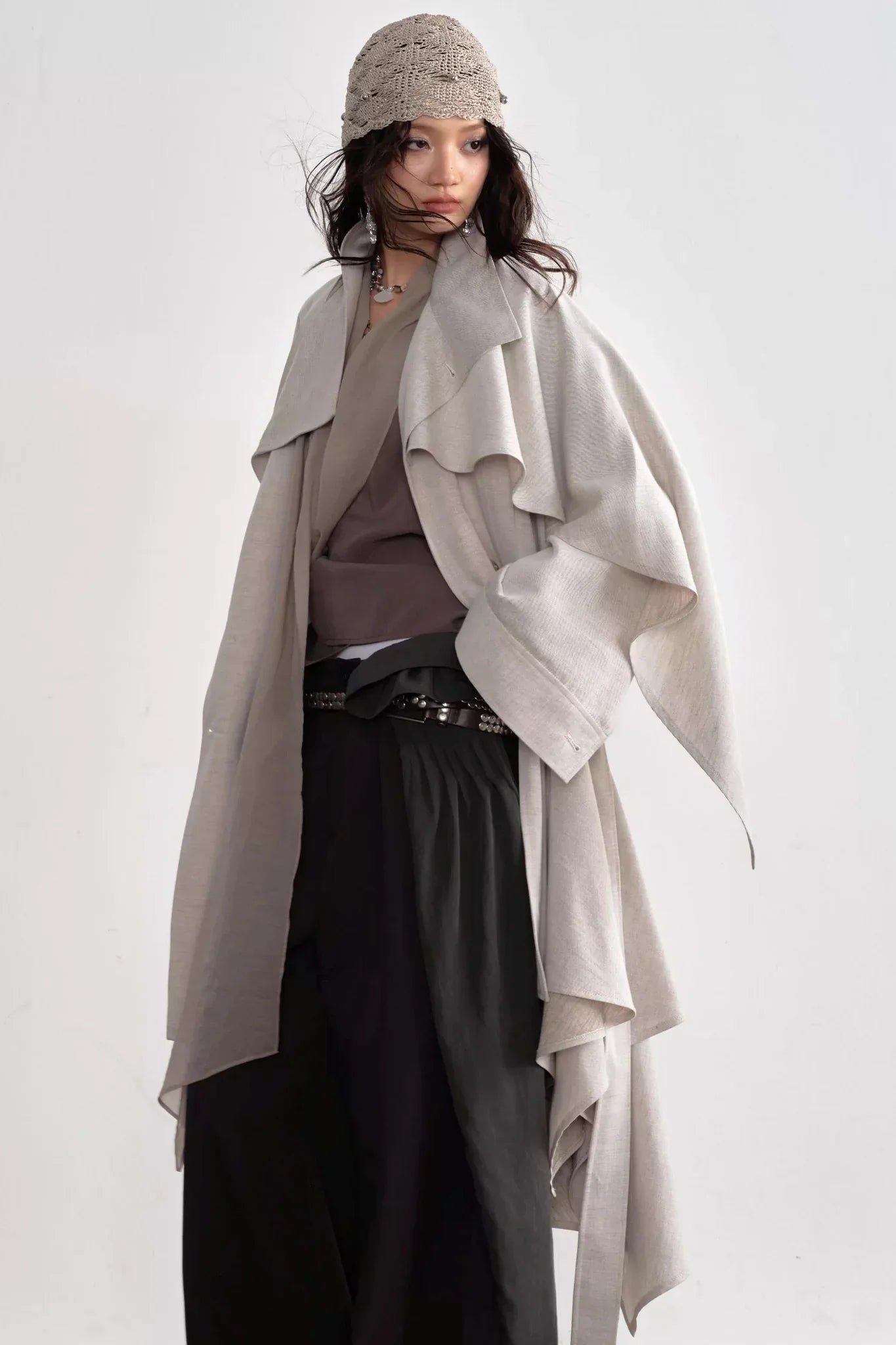 Pleated Patchwork Bubble Pants