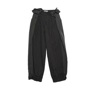 Pleated Patchwork Bubble Pants
