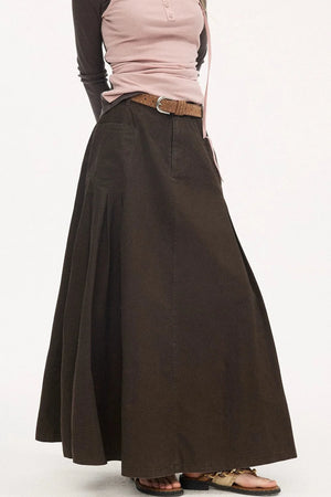 Pleated Pocket Umbrella Skirt