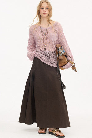 Pleated Pocket Umbrella Skirt