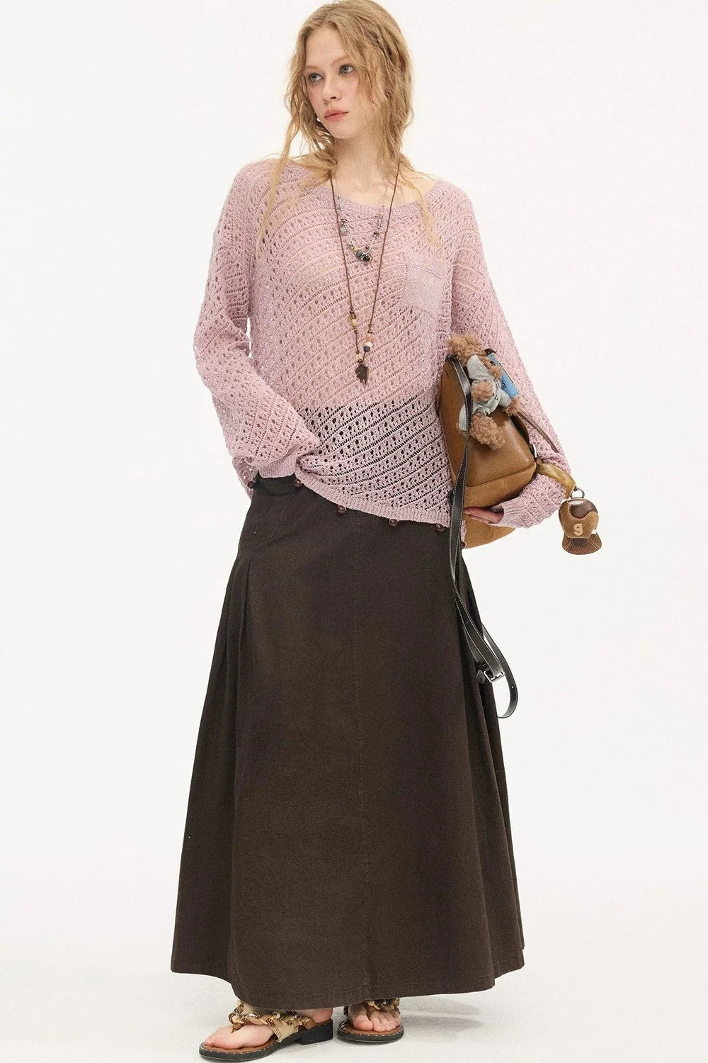 Pleated Pocket Umbrella Skirt