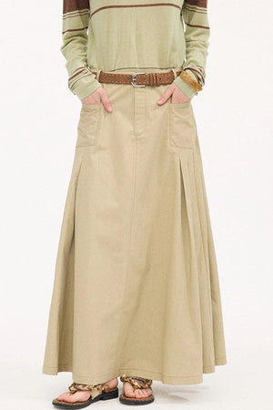 Pleated Pocket Umbrella Skirt